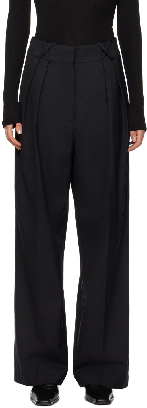 Shop Rohe Black Tailored Trousers In Noir