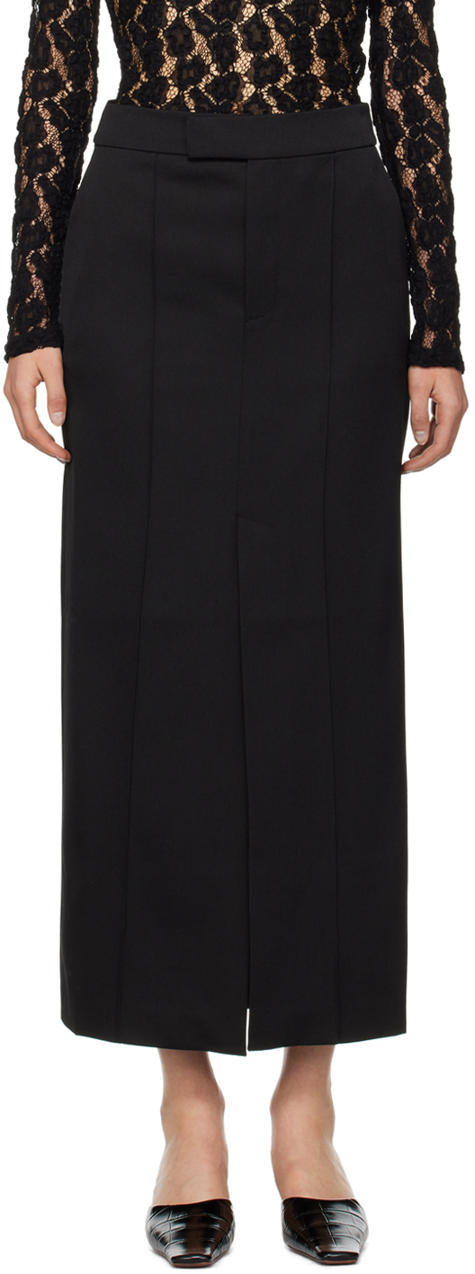 Rohe Black Straight Maxi Skirt In Noir