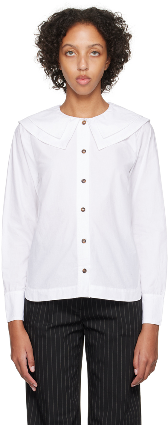 White Double Collar Shirt