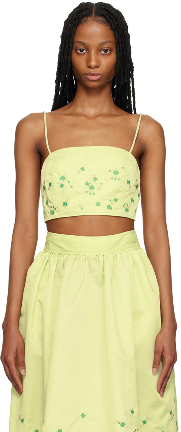 Ganni Ssense Exclusive Green Camisole In 796 Lily Green