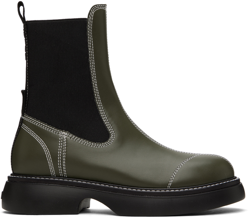 GANNI GREEN EVERYDAY MID CHELSEA BOOTS