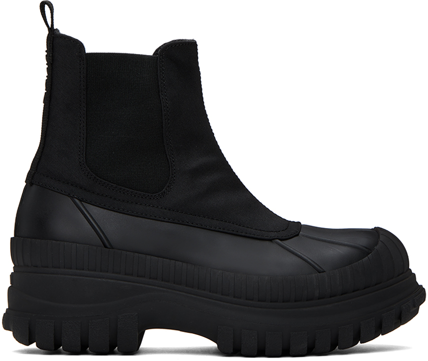 Black Outdoor Chelsea Boots by GANNI on Sale