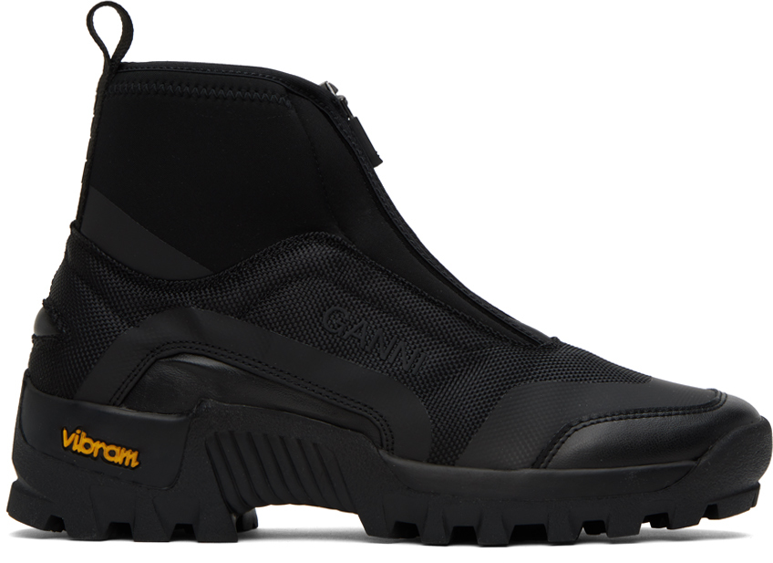 Shop Ganni Black Performance Sneakers In 099 Black