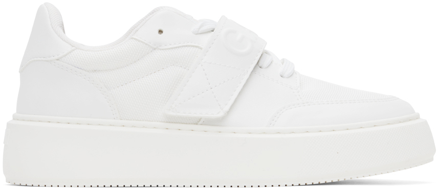 White Sporty Mix Sneakers by GANNI on Sale