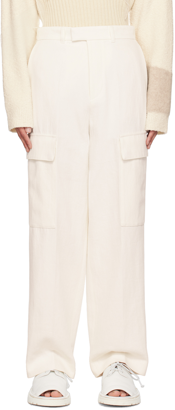 Rohe Off-white Creased Cargo Pants In 105 Off-white