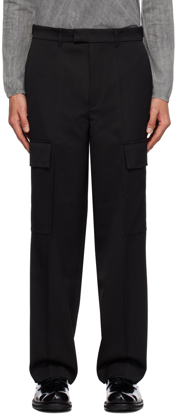 Róhe Black Creased Cargo Pants SSENSE