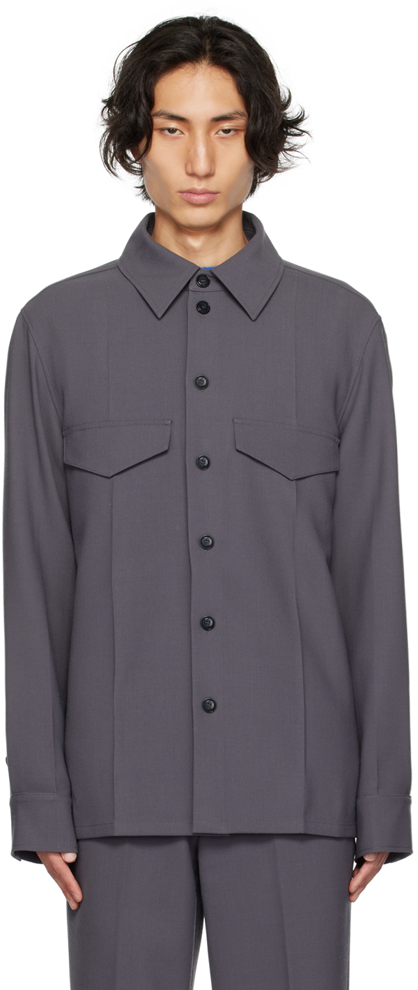 Rohe Grey Pressed Pleat Shirt In 124 Steel