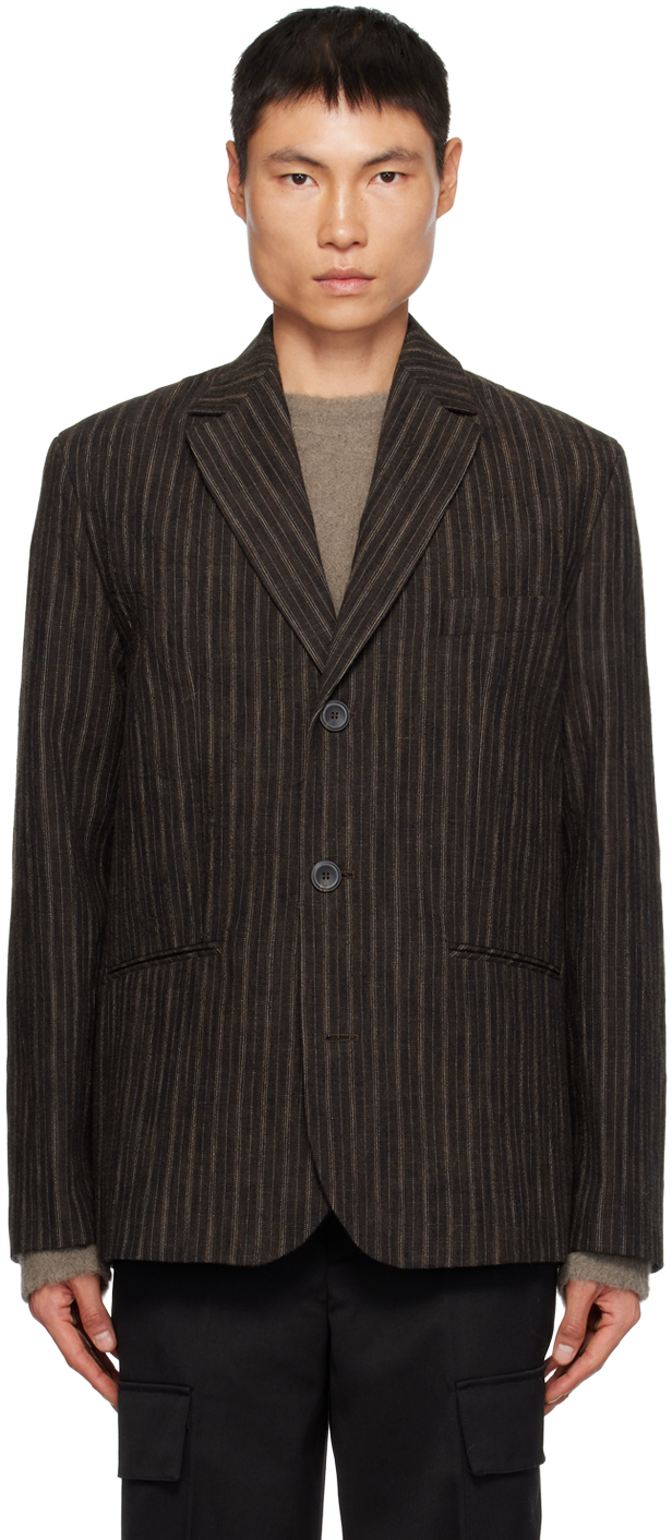 Rohe Brown Pinstripe Blazer In 560 Brown Pinstripe