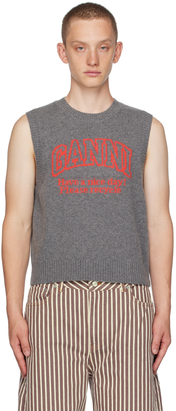 Gray Graphic Vest