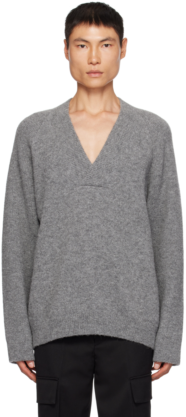 Róhe Gray V-Neck Sweater