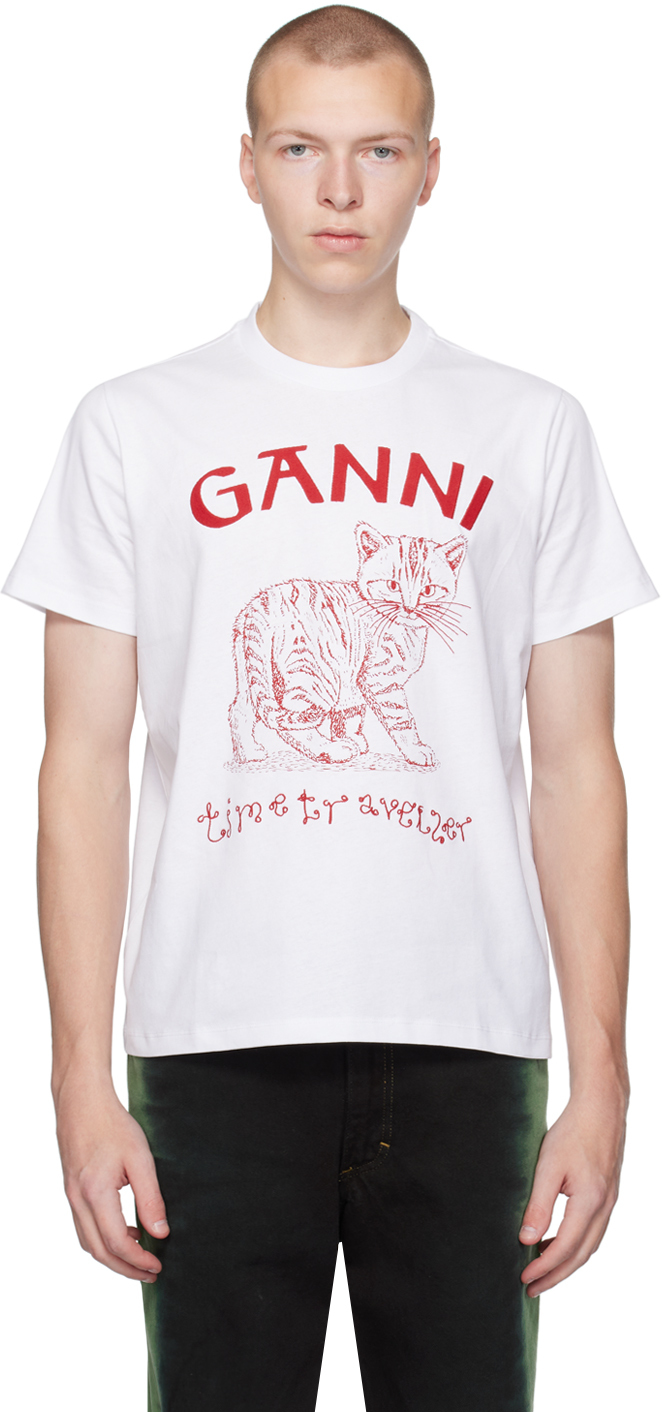Ganni White Future T-shirt In Bright White 151