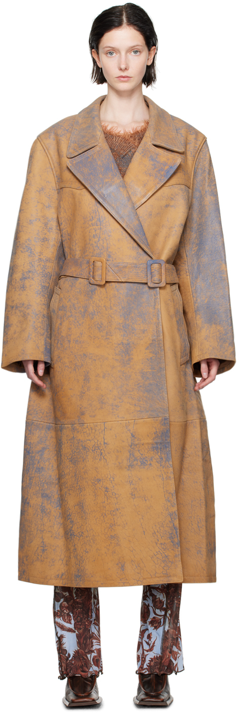 【関税込み】KNWLS タン＆ブルー Ballis コート Tan & Blue Ballis Coat by KNWLS on Sale