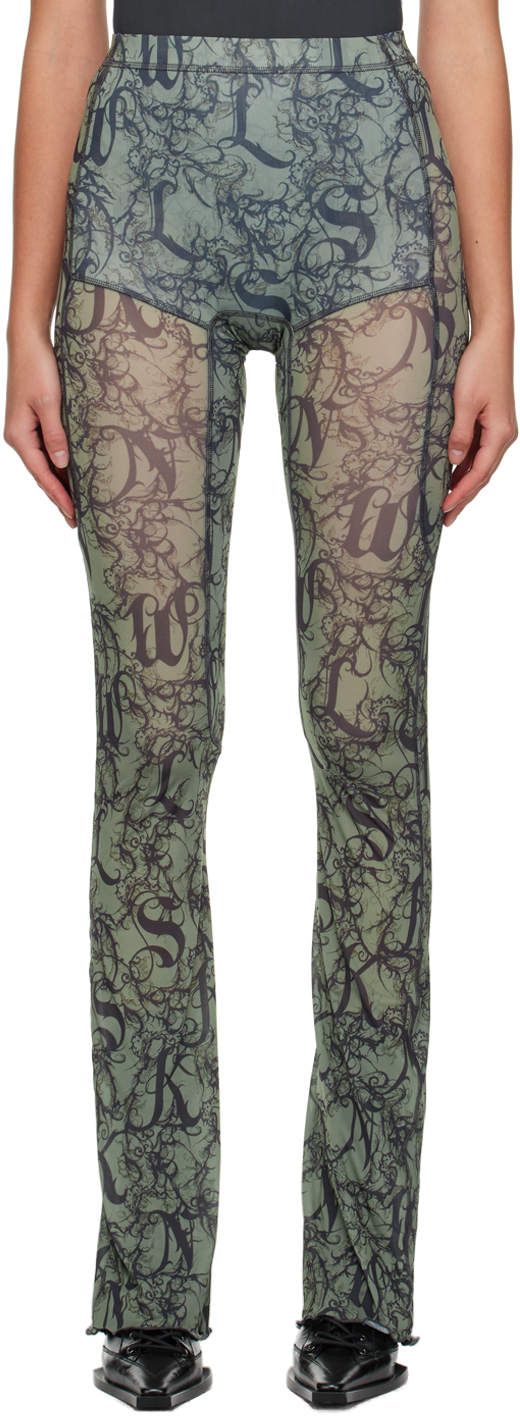 Shop Knwls Green Halcyon Trousers In Gothic Lace