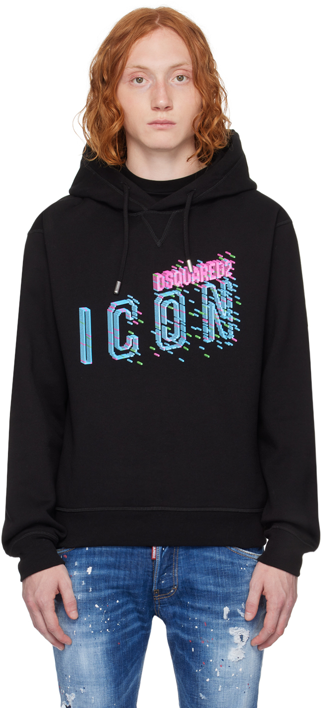 Black Pixeled 'Icon' Hoodie