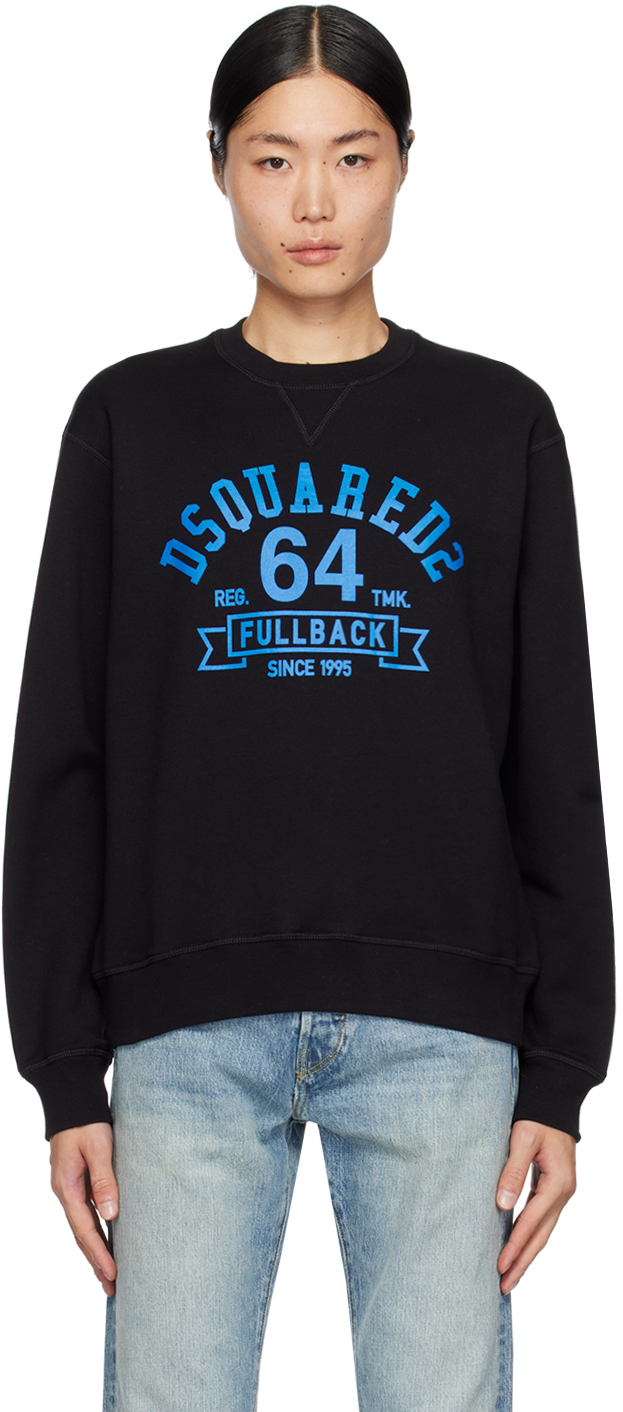 Shop Dsquared2 Black D2 Cool Sweatshirt In 900 Black