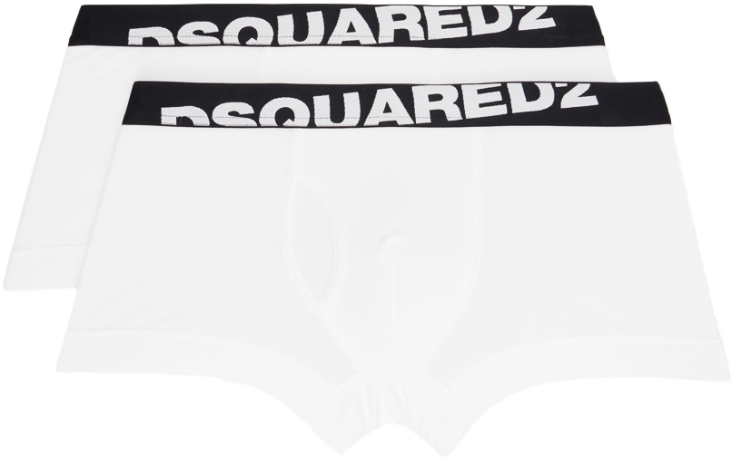 Shop Dsquared2 Two-pack White Boxers In 100 - White