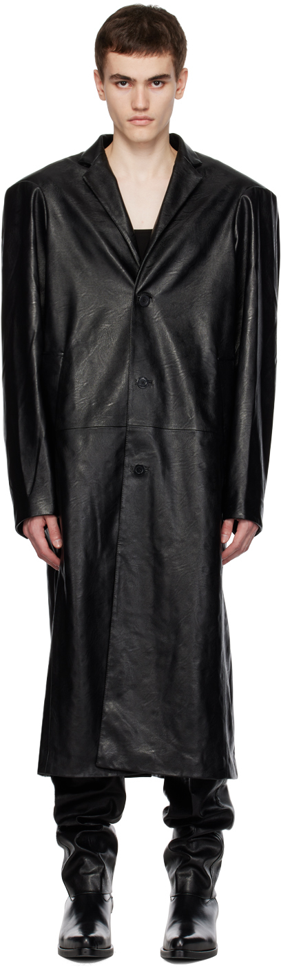 Situationist Black YASPIS Edition Faux-Leather Coat