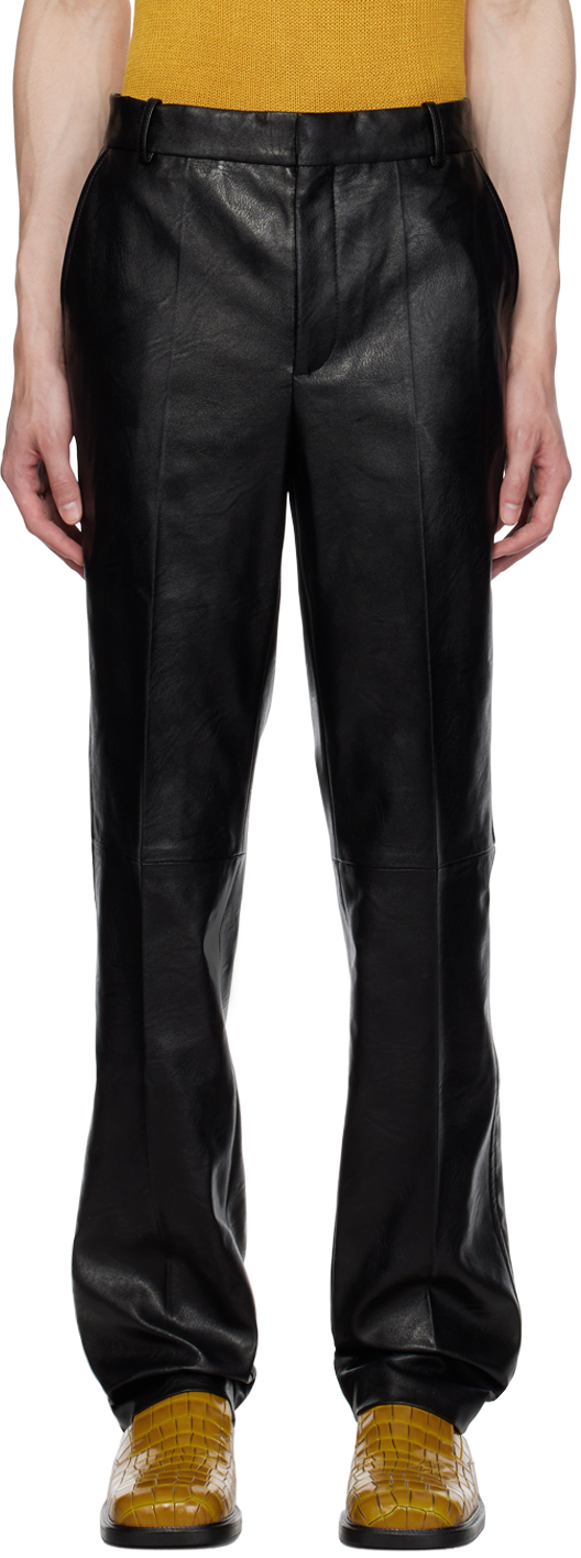 Black YASPIS Edition Faux-Leather Trousers