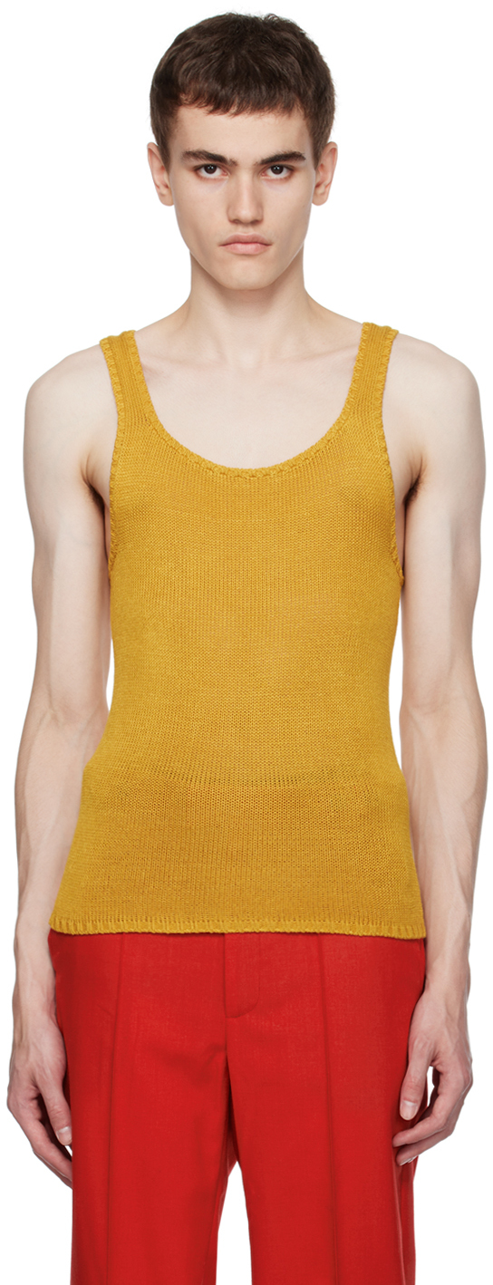 SSENSE Exclusive Yellow Scoop Neck Tank Top