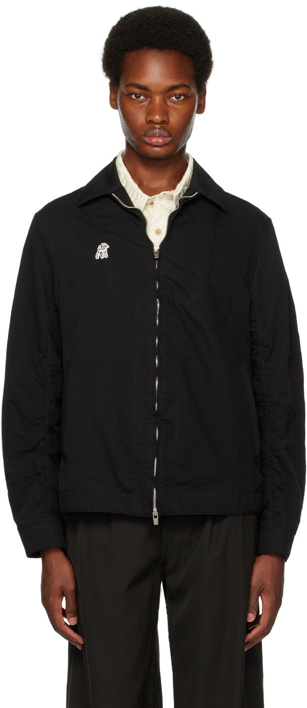 Black Spread Collar Jacket by the Shepherd UNDERCOVER on Sale