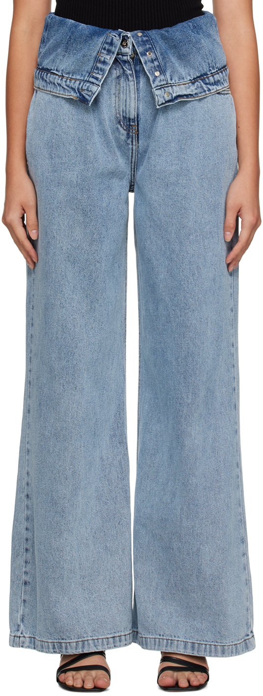 Rokh: Blue Flap Jeans | SSENSE