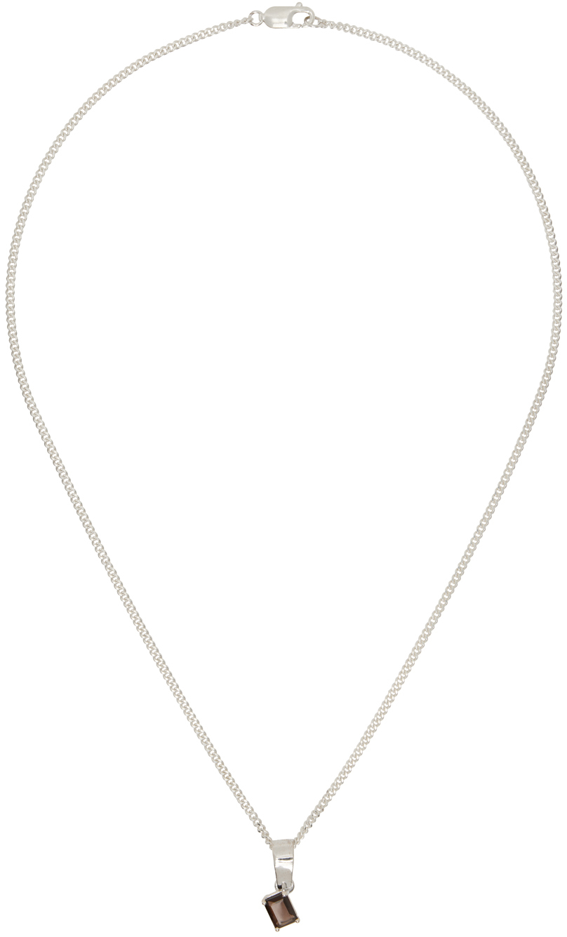 Asymmetric Smoky Topaz Necklace in Silver – Aura&Faith