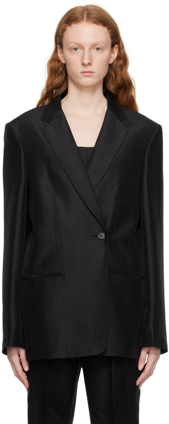 Helmut Lang Double-breasted Boxy Blazer In Black