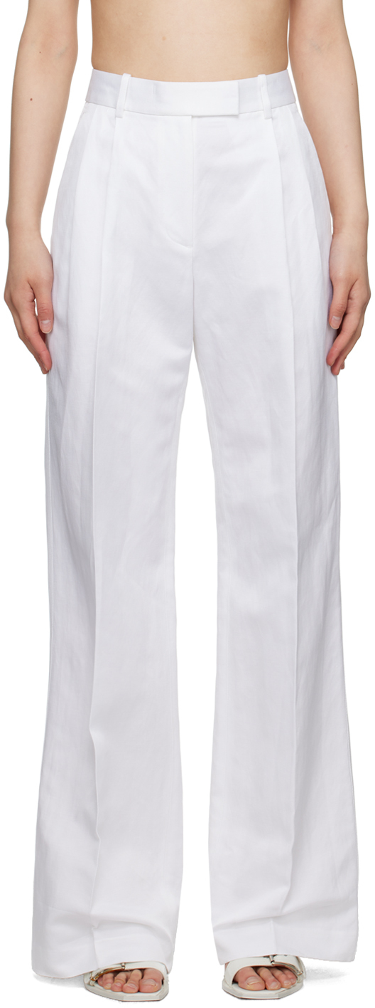 Helmut Lang White Wide-leg Trousers In Optic White - C7j