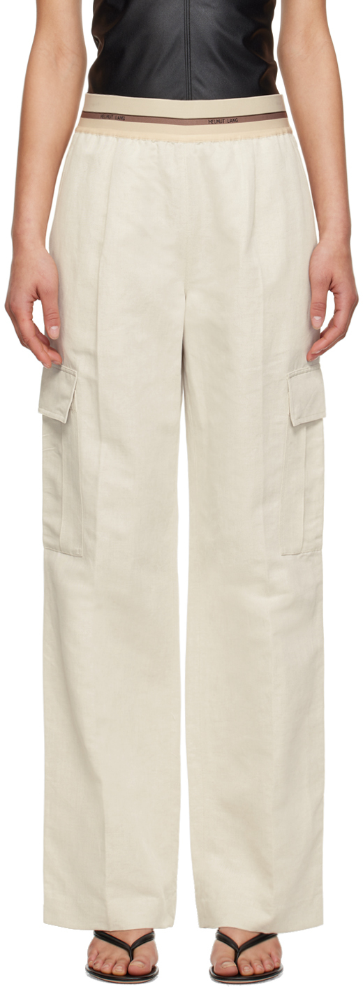 Helmut Lang Taupe Pull-On Trousers