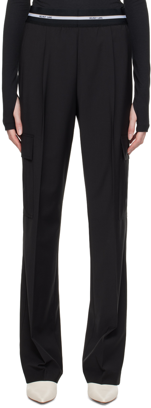 Helmut Lang Jersey Wide-leg Trousers In Black - 001
