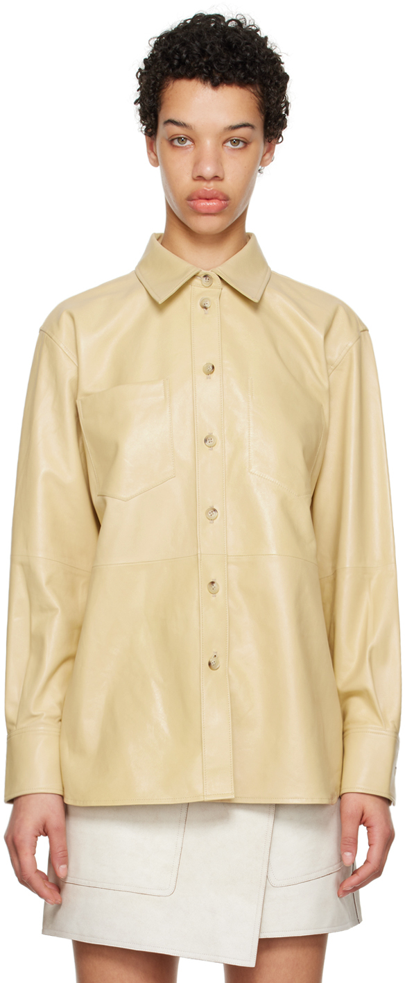 Shop Helmut Lang Tan Core Leather Shirt In Butter - Umq