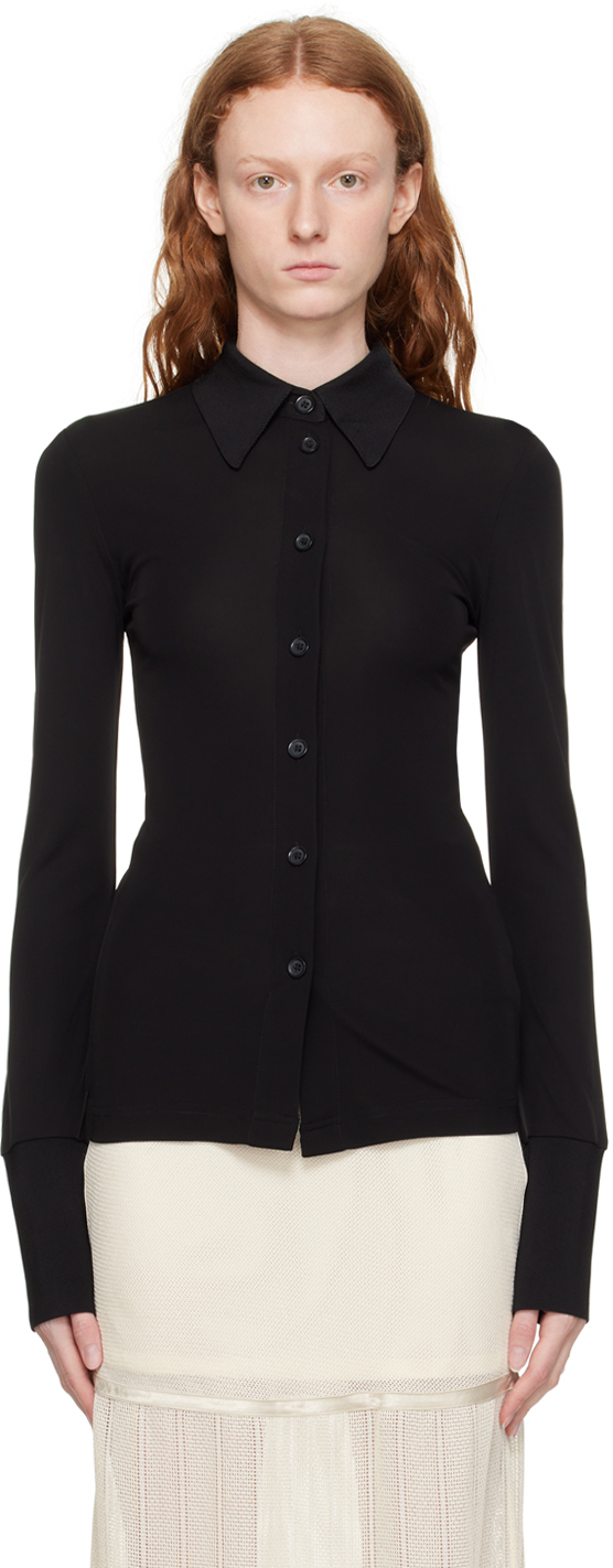 Shop Helmut Lang Black Slim-fit Shirt In Black - 001