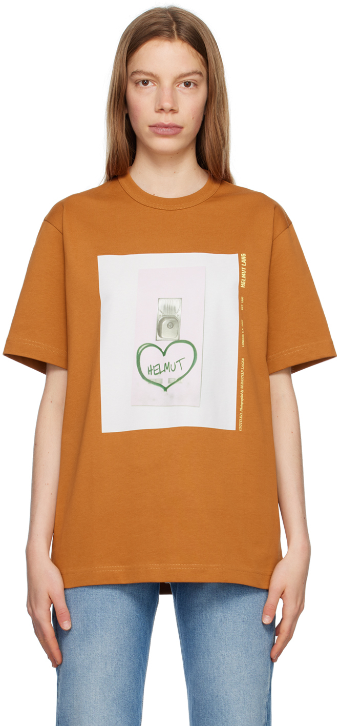Helmut Lang Orange Photo T-Shirt