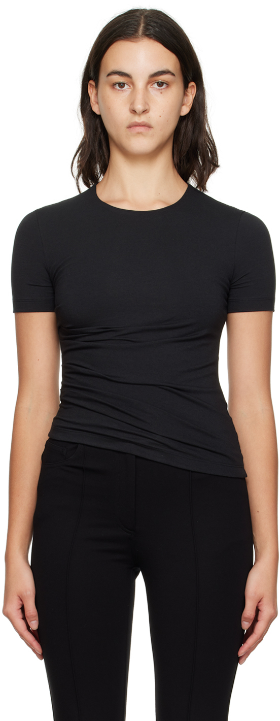 Black Twisted T-Shirt by Helmut Lang on Sale