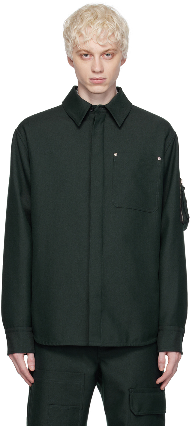 Shop Helmut Lang Green Shirt Jacket In Evergreen - F5p