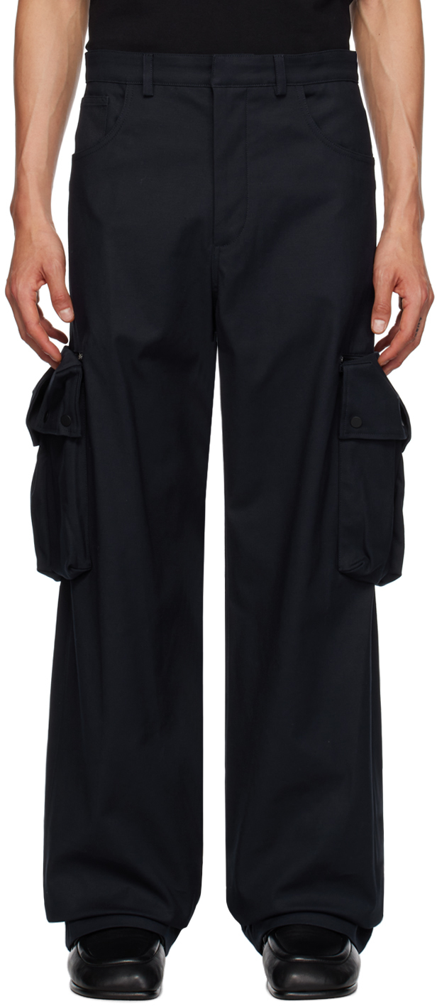 BOTTER NAVY CONCEALED POCKET CARGO trousers