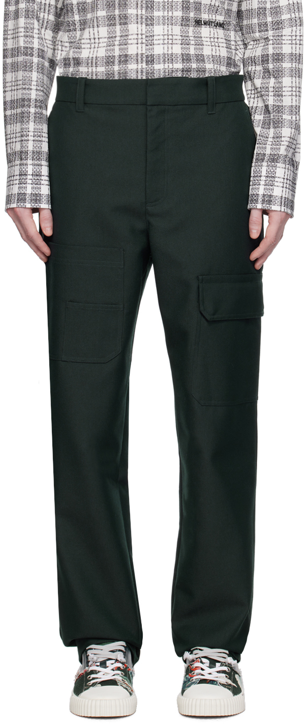 Shop Helmut Lang Green Carpenter Trousers In Evergreen - F5p