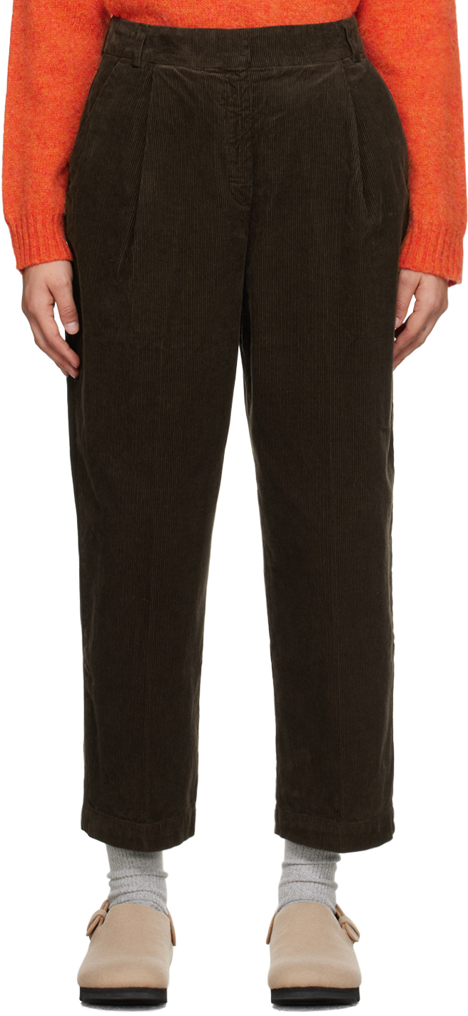 Brown Market Trousers by YMC on Sale