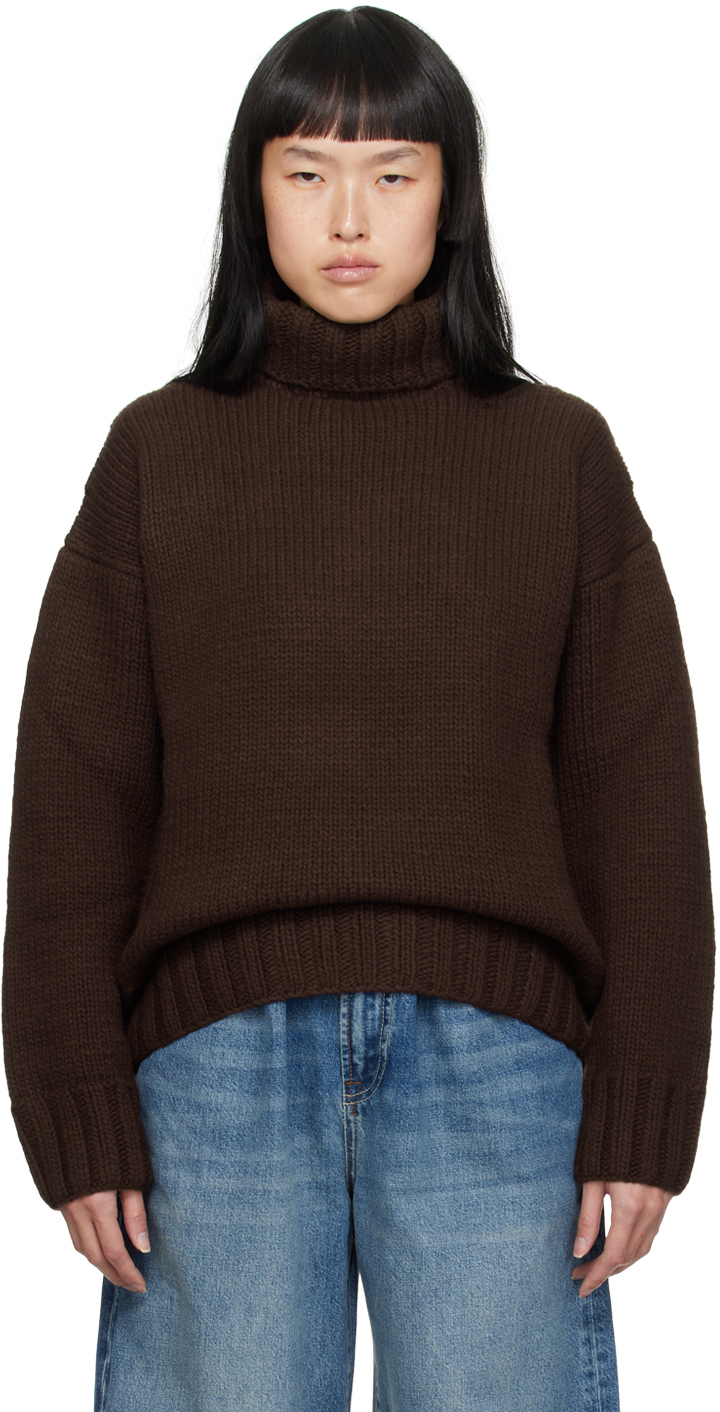 Ymc You Must Create Bluto Wolf Intarsia-knit Jumper In Brown