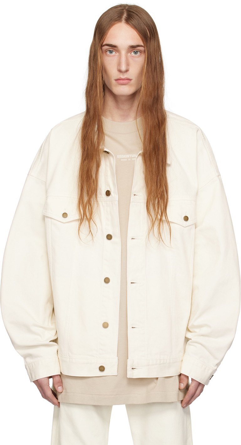 Off-White Patch Denim Jacket by Fear of God ESSENTIALS on Sale