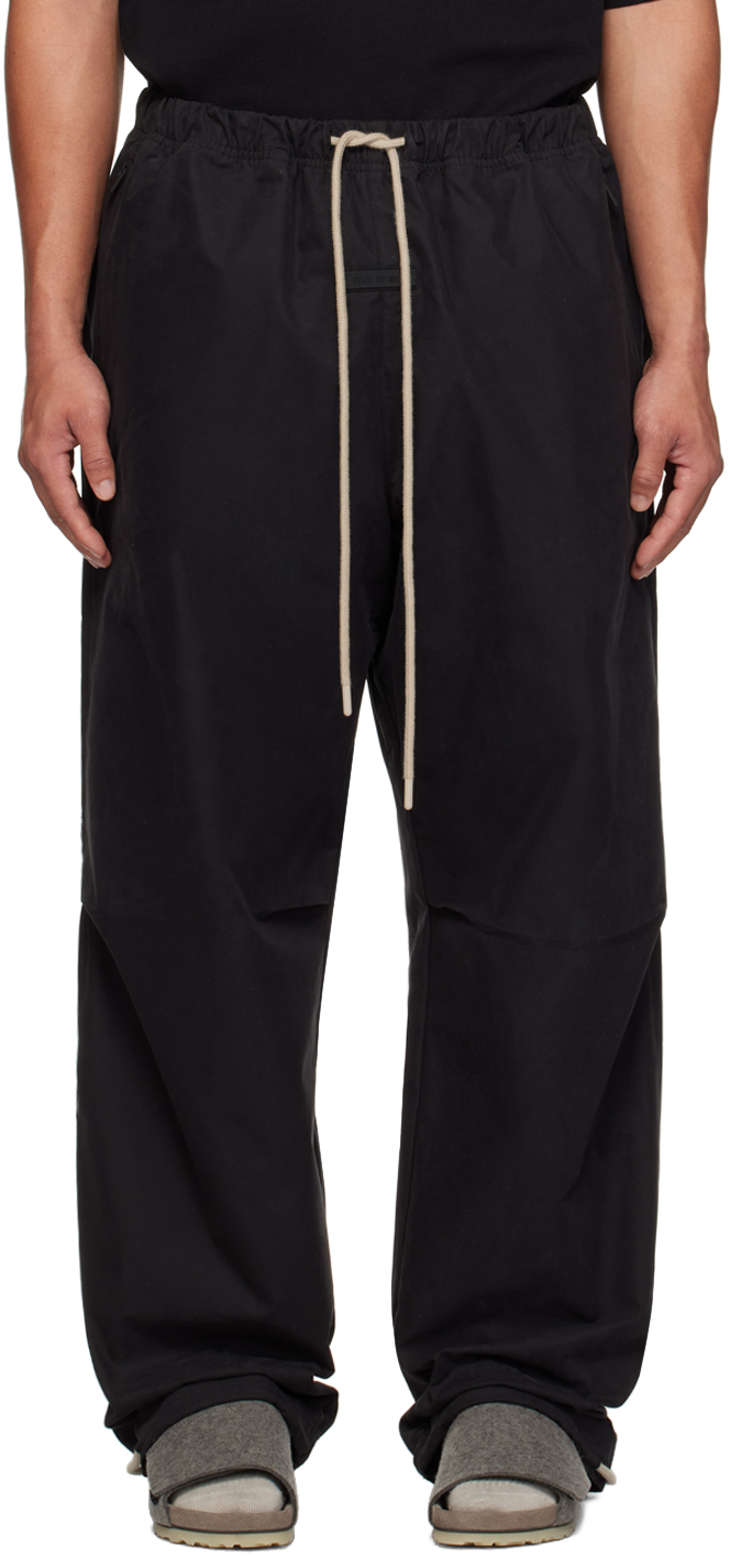 Black Relaxed Trousers In Jet Black