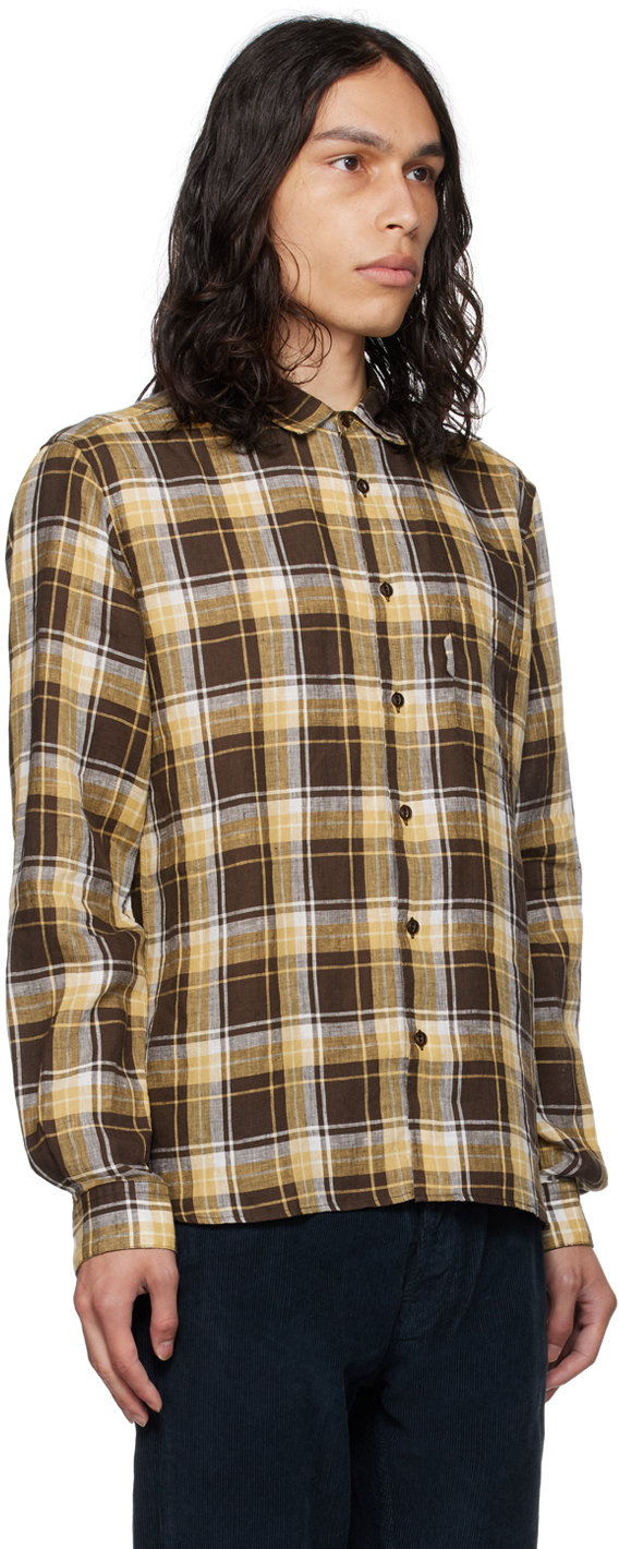 Ymc You Must Create Curtis Checked Shirt In 20-brown Multi