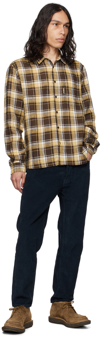 Ymc You Must Create Curtis Checked Shirt In 20-brown Multi