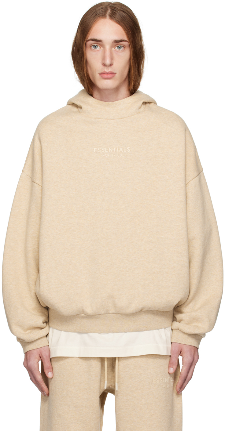 Beige Bonded Hoodie by Fear of God ESSENTIALS on Sale