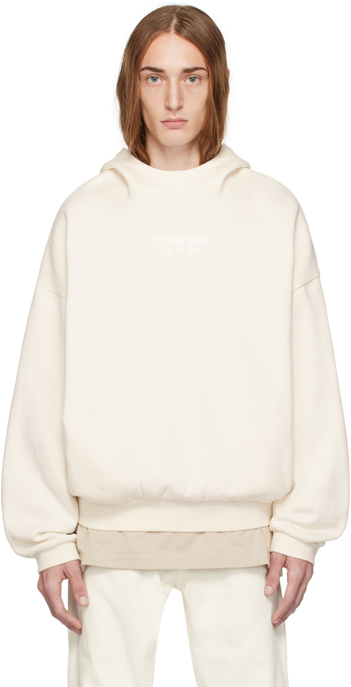 Fear of God ESSENTIALS: Off-White Bonded Hoodie | SSENSE