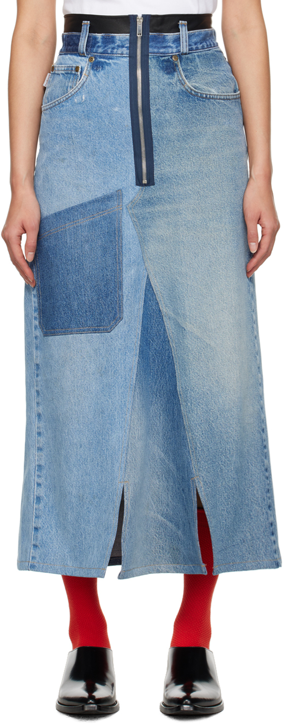 Carter Young SSENSE Exclusive Blue Denim Maxi Skirt SSENSE Canada