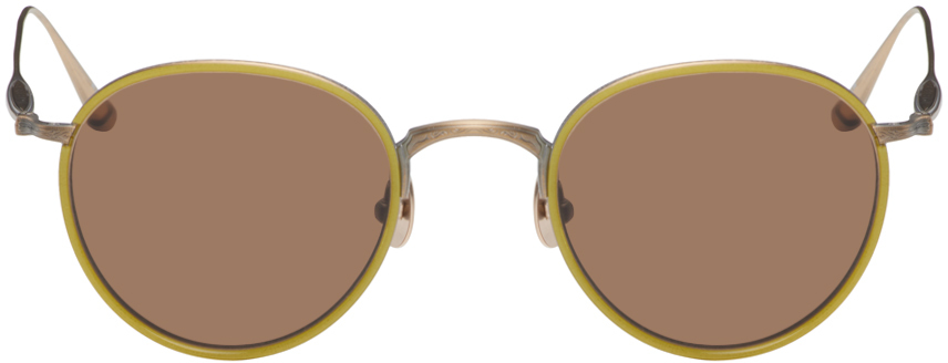 Matsuda Gold M3085-i Sunglasses In Antique Gold/brown