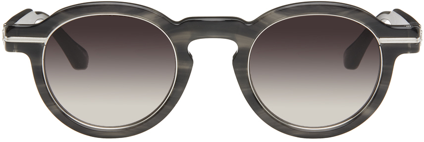 Matsuda Black M2050 Sunglasses In Black Stripe/grey