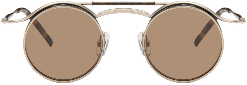 Matsuda Gold & Tortoiseshell Heritage 2903h Sunglasses In Matte Gold/brown