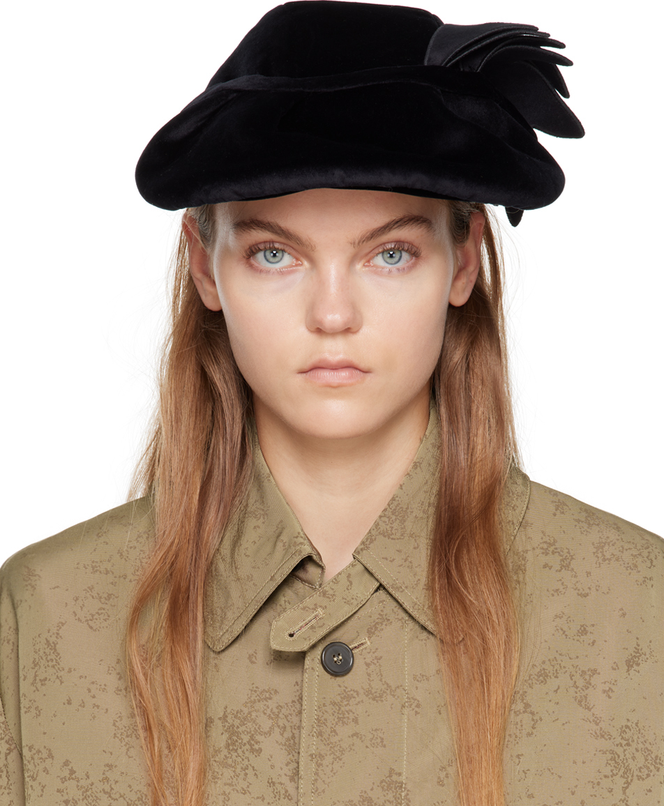 Maison Margiela Black Appliqué Beret